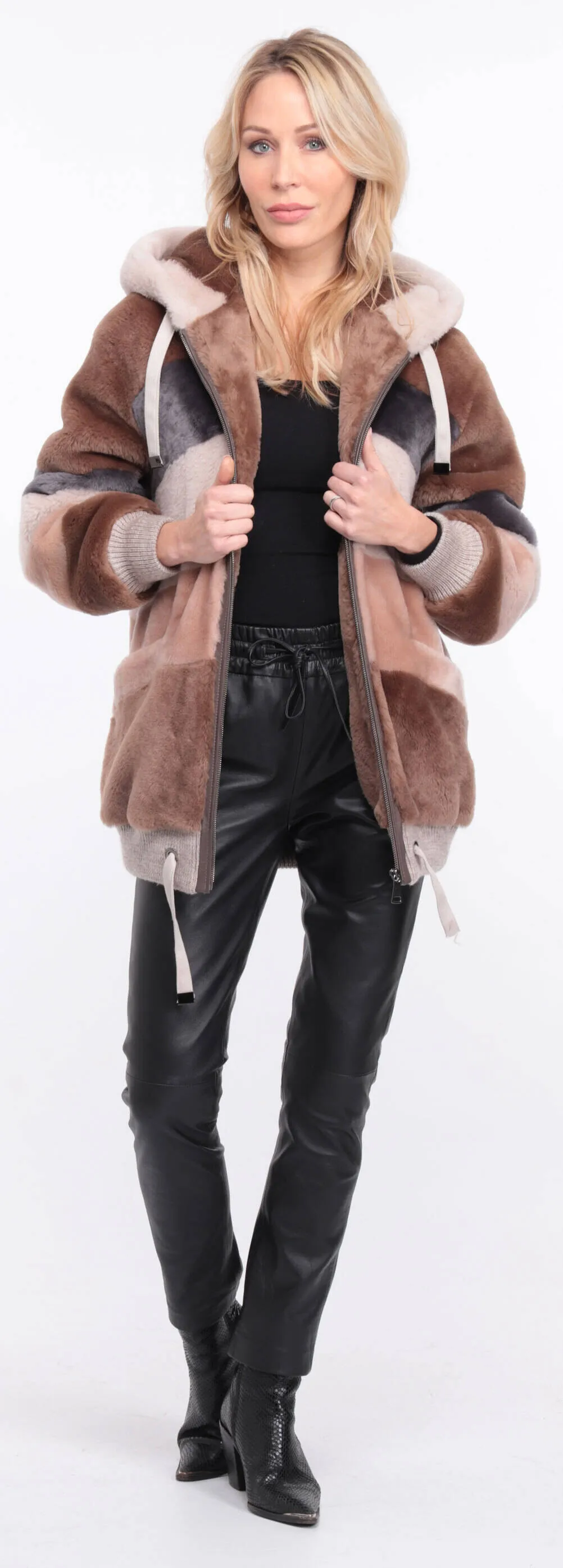 Veste mouton femme multicouleur